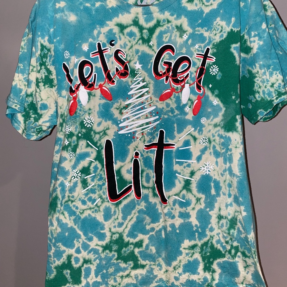 Let's Get Lit Christmas Themed T-shirt. 2 Available.